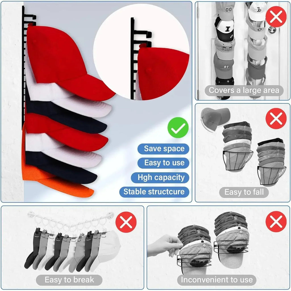 10 Grids Wall Mounted Cap Rack