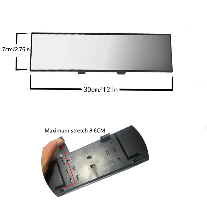Anti-Glare Wide Rearview Mirror