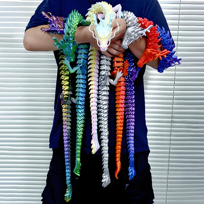 3D Printed Dragon Long Figurines