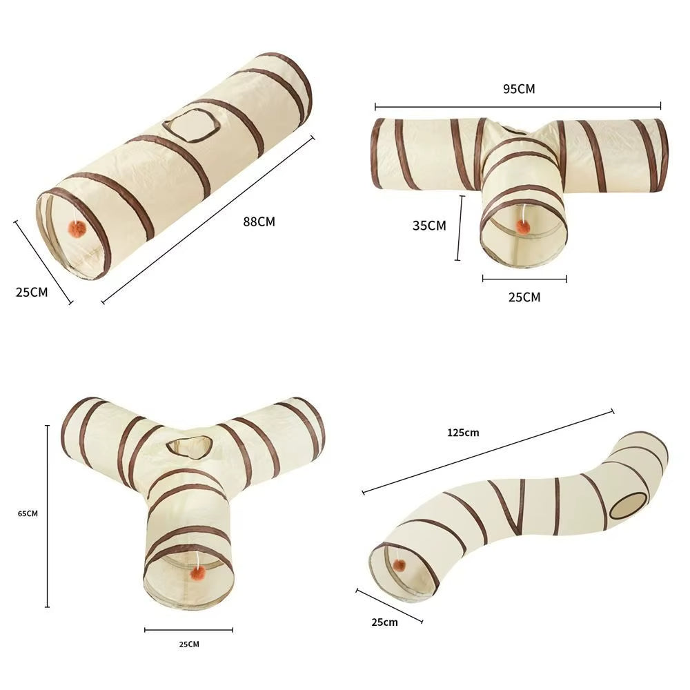 Long Foldable Cats Toy Tunnel