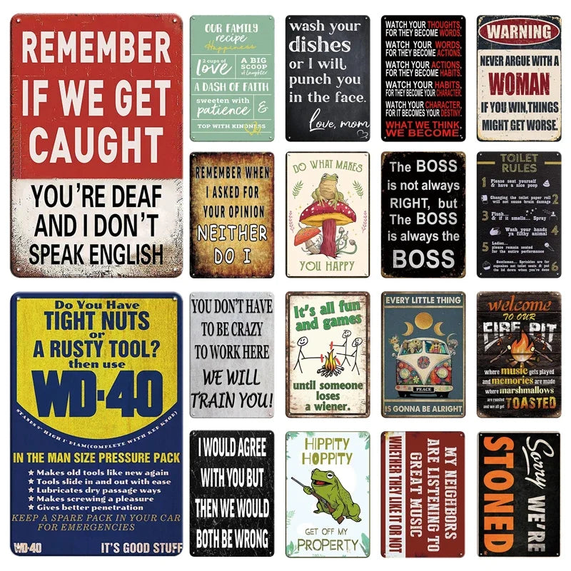 Tin Sign Funny Quotes