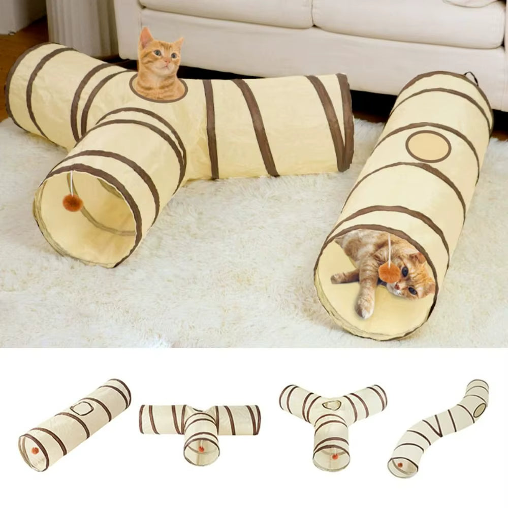 Long Foldable Cats Toy Tunnel