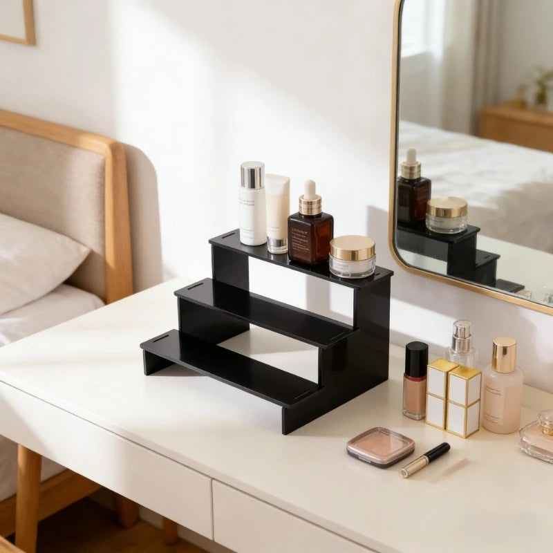 Black Acrylic Multi Tier Shelf