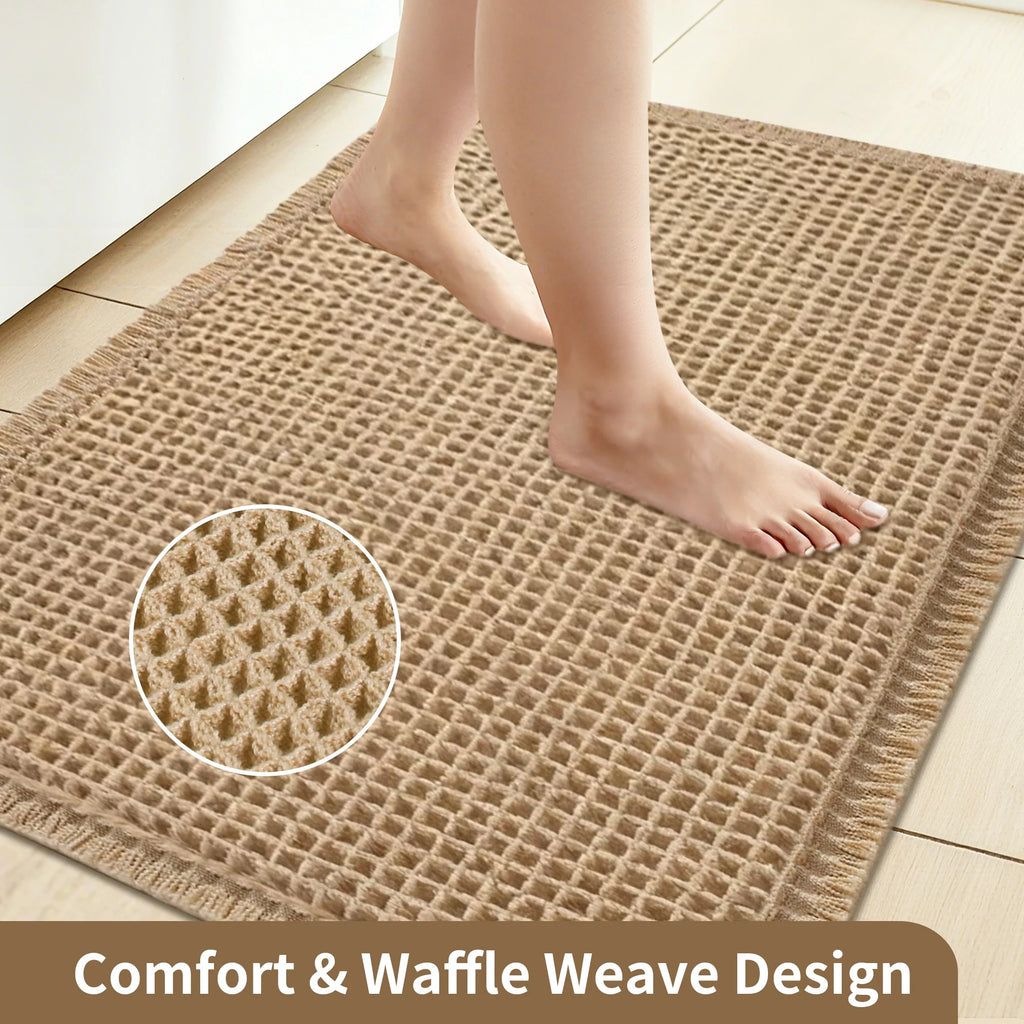 Waffle Design Bathroom Rugs