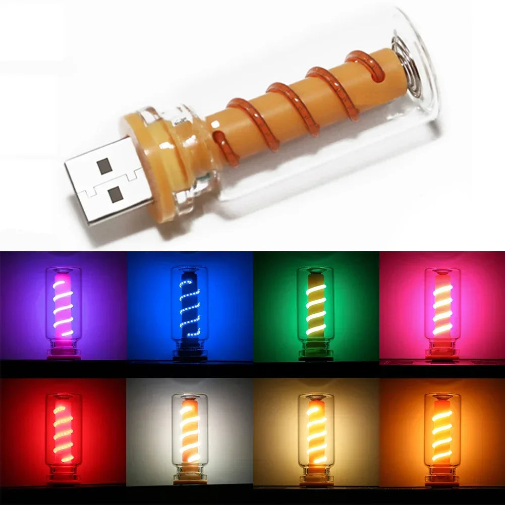 Car USB LED Spiral Dimming Bulb