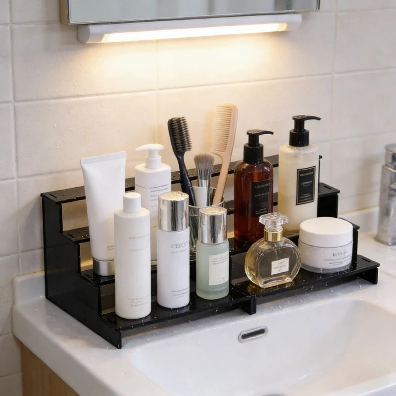 Black Acrylic Multi Tier Shelf