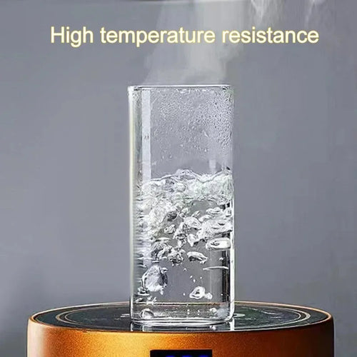 1Pcs Square Heat Resistant Coffee Glass Cup With Lid and Straw Transparent Milk Tea Juice Cups For Home Bar Drinkware