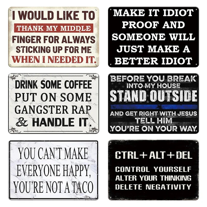 Tin Sign Funny Quotes