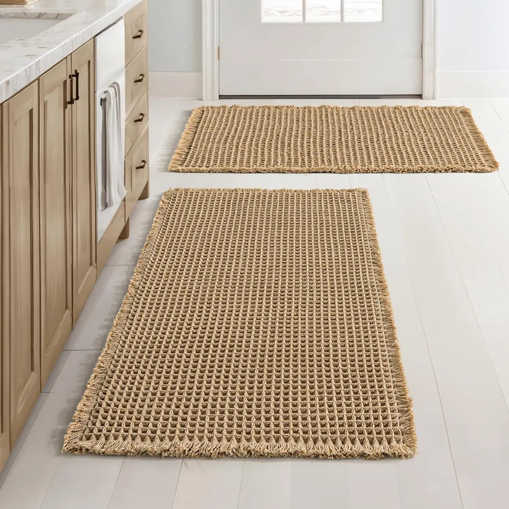 Waffle Design Bathroom Rugs