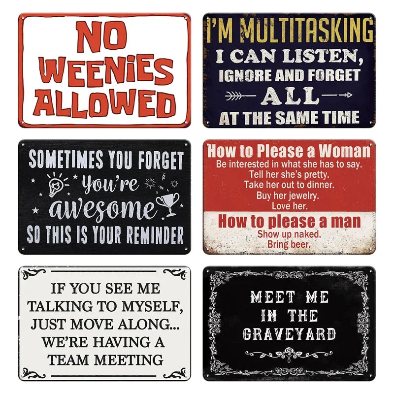 Tin Sign Funny Quotes