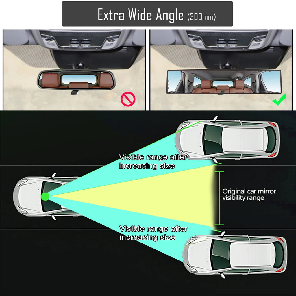 Anti-Glare Wide Rearview Mirror