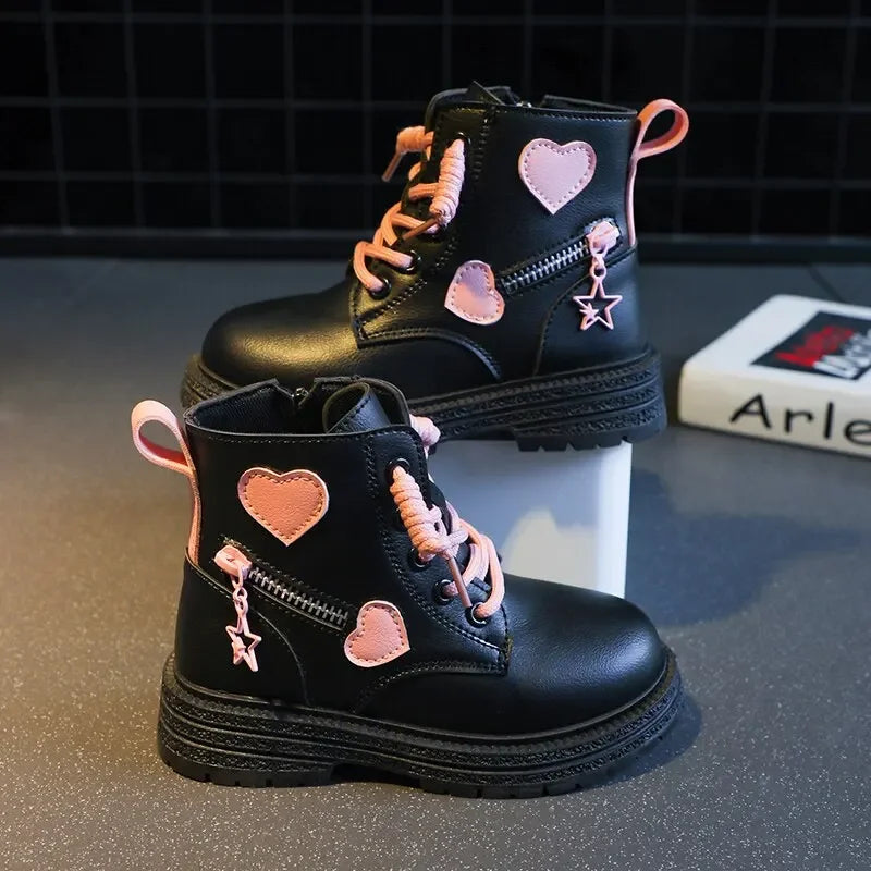 PU Leather Ankle Boots For Kids